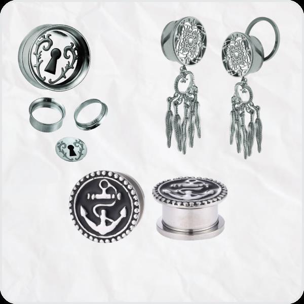 Edelstahl Plugs Tunnels