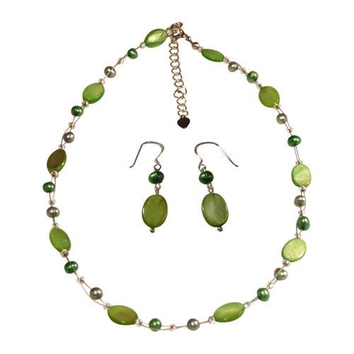 Muschel- Perlen- Stein Schmuckset