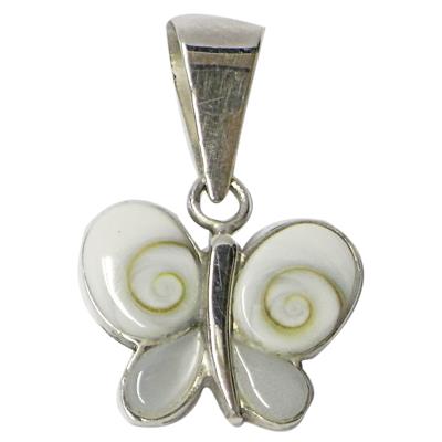 Shivaauge Perlmutt Silberanhänger Schmetterling Anhänger 925er Sterling Silber Shiva Auge Schmuck