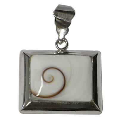 Shivaauge Silberanhänger Rechteck quer Anhänger 925er Sterling Silber Shiva Auge Eye Damen Schmuck