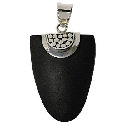 Lavasteinanhänger Unisex Anhänger 925er Sterling Silber Lavastein Schmuck Zungen-Form Punktmuster