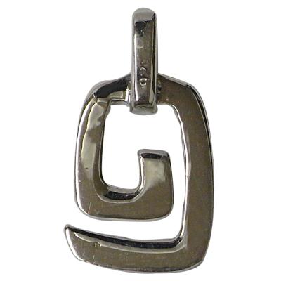 Silberanhänger eckig glänzend Spirale 15 mm 925er Sterling Silber Unisex Anhänger Kette