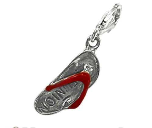 Silberanhänger FlipFlop Rot Charm Anhänger Damen Schmuck 925er Sterling Silber