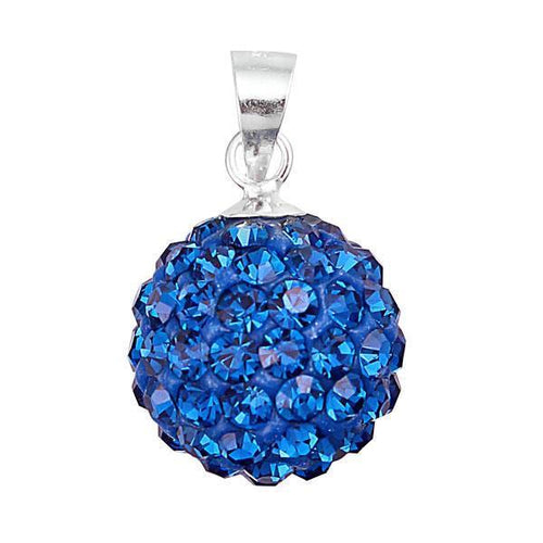 Glitzerkugel montana blau 12 mm Kristall Silberanhänger Anhänger 925er Silber Damen Glitzer Schmuck
