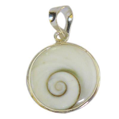Shivaauge Silberanhänger rund 14 mm offen Anhänger 925er Sterling Silber Shiva Auge Damen Schmuck