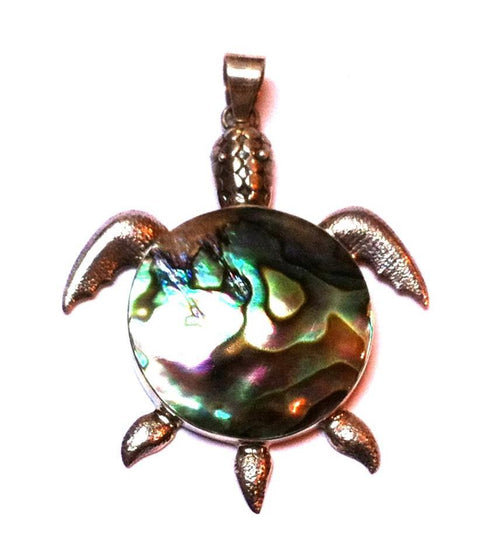 Abalone Perlmutt Muschel Silberanhänger Anhänger Kette 925er Sterling Silber Schildkröte