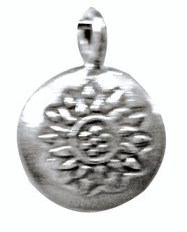 Silberanhänger Kreis gebogen Distel Anhänger Sterling Silber 925er Unisex Schmuck
