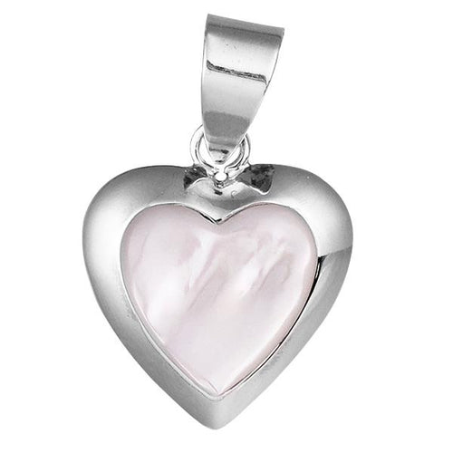 Perlmutt Herz Rand Anhänger weiß Silberanhänger 925er Sterlingsilber Damen Schmuck
