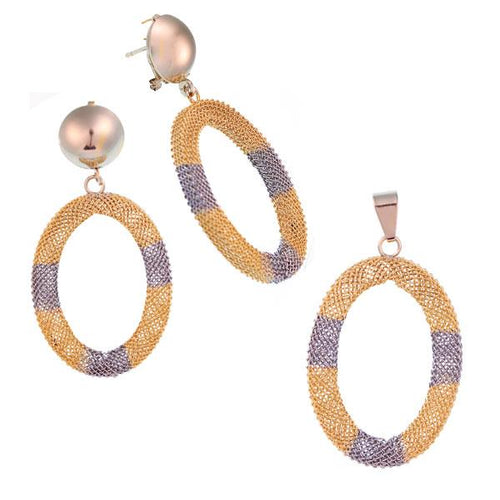 Brass Schmuck Set Ohrringe Anhänger Damen nickelfrei