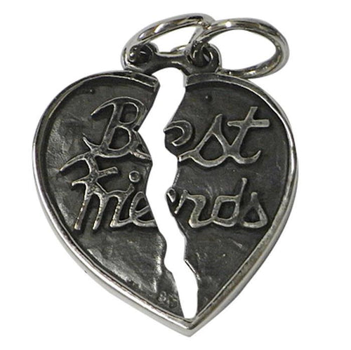 Silberanhänger 2 cm Best Friends Herz Riss 925er Sterling Silber Damen Anhänger Kette