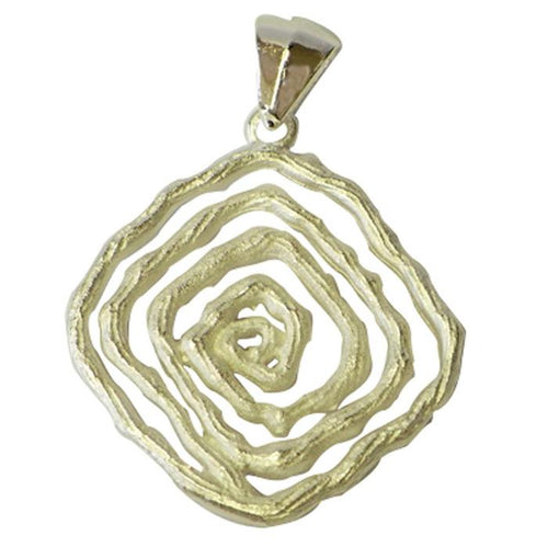Anhänger wellig Rillen Raute 3 cm Spirale 925er Sterling Silber Silberanhänger Damen Schmuck