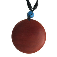 Load image into Gallery viewer, Holzkette schwarz Gravur Türkis Stein Sawoholz Baumwolle verstellbar unisex
