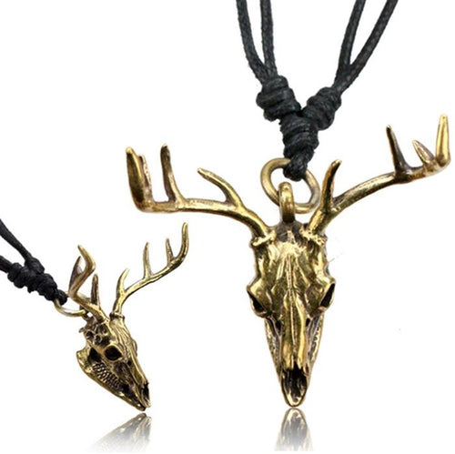 Kette Brass Baumwolle schwarz Anhänger Skull Schädel antik golden