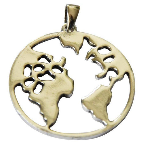 Anhänger 925 Sterling Silber Welt Karte Erde Globus
