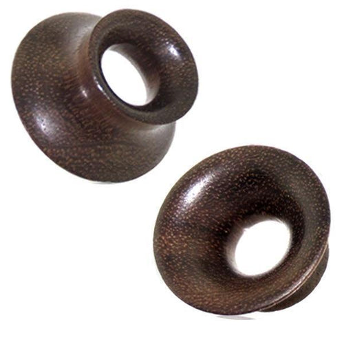 Holztunnel Sonoholz braun pilzförmig handgeschnitzt Tribal Holz Tunnel Plug Expander Ohrstecker