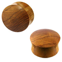 Load image into Gallery viewer, Holz Plug Teakholz braun Naturmaserung handgeschnitzt
