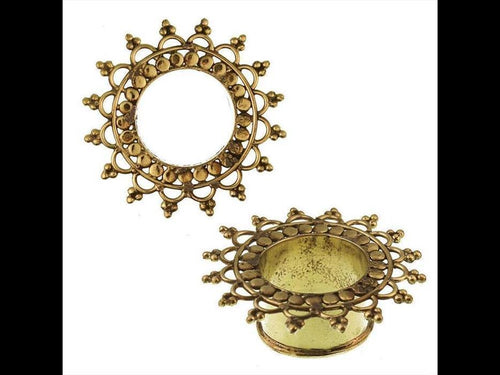 Brass Tunnel antik golden Kreise Bögen Rand nickelfrei Plug Organic Ohrschmuck Messing