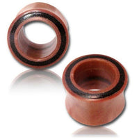 Load image into Gallery viewer, Holz Tunnel Sawoholz Inlay Tamarind Holz braun schwarz Plug
