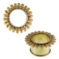 Load image into Gallery viewer, Brass Tunnel Seil Dreiecke antik gold nickelfrei Plug Organic Messing Expander Ohrschmuck

