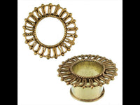 Load image into Gallery viewer, Brass Tunnel Seil Wellen Linie Blume antik gold nickelfrei Plug Organic Messing Expander Ohrschmuck
