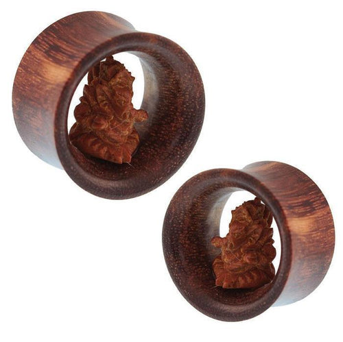 Holz Tunnel braun hell dunkel Elefant asiatisch Tribal Plug handgeschnitzt Expander Organic