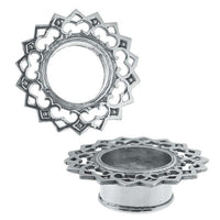 Load image into Gallery viewer, Silbertunnel Rauten Bögen 925 Sterling Silber Tunnel Plug Organic Expander
