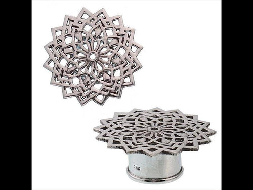 Silbertunnel Schneeblume 925 Sterling Silber Tunnel Plug Organic Expander Ohrschmuck