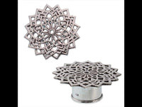 Load image into Gallery viewer, Silbertunnel Schneeblume 925 Sterling Silber Tunnel Plug Organic Expander Ohrschmuck
