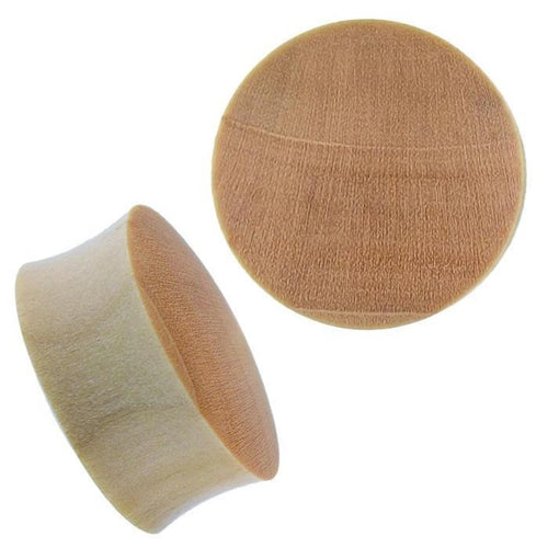 Holzplug Krokodilholz hell leicht konvex handgeschnitzt Tribal Plug Expander Holz Tunnel