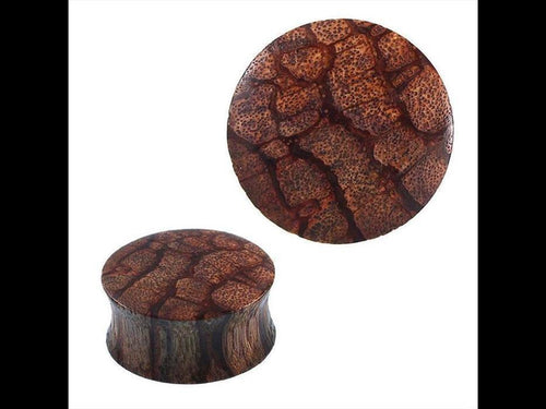 Holz Plug Netz Maserung natürlich hellbraun braun Tunnel Tribal Expander Ohrplug