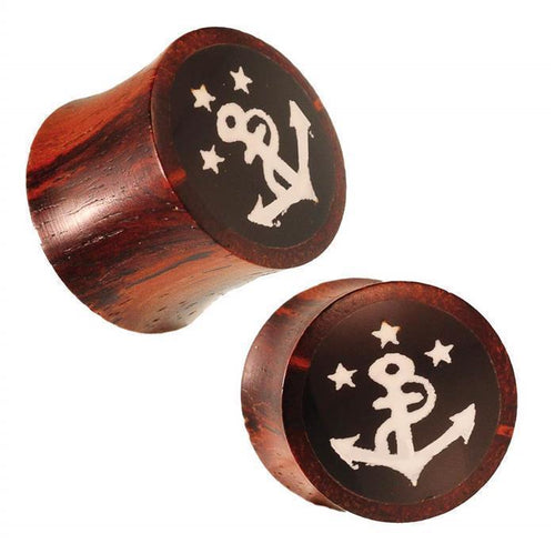 Plug Sonoholz dunkel braun Resin Oberfläche Anker weiß