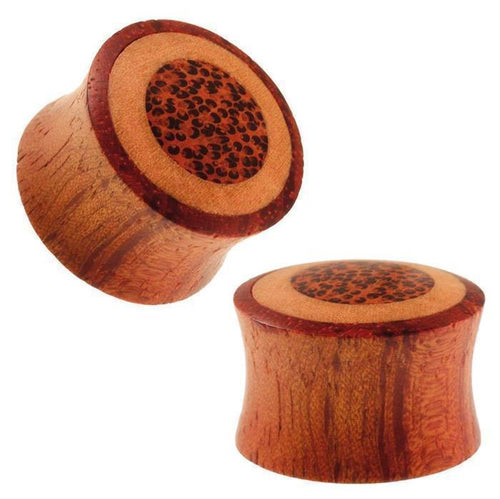 Plug Rangas Kokosnuss Holz Inlay Krokodilholz heller Ring Organic Expander