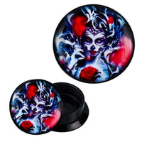Load image into Gallery viewer, Schraub Plug Acryl Frauenkopf  Candy skull Ranken Piercing Ohrschmuck
