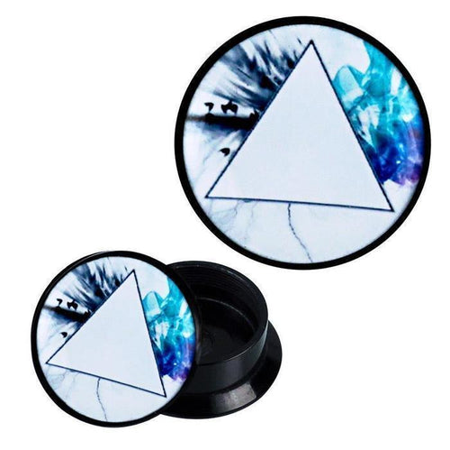 Schraub Plug Acryl Prisma Vögel blau türkis Wellen Piercing Ohrschmuck