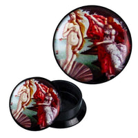 Load image into Gallery viewer, Schraub Plug Acryl Venus Muschel Frau roter Mantel Piercing Ohrschmuck
