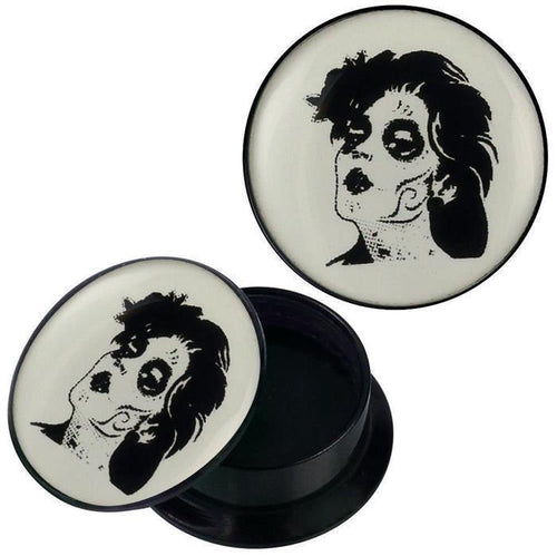 Schraub Plug Acryl schwarz weiß Frau 80er Make Up Piercing Ohrschmuck