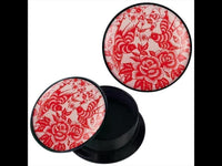 Cargar imagen en el visor de la galería, Schraub Plug Acryl rot Vögel Rosen hell Piercing Ohrschmuck
