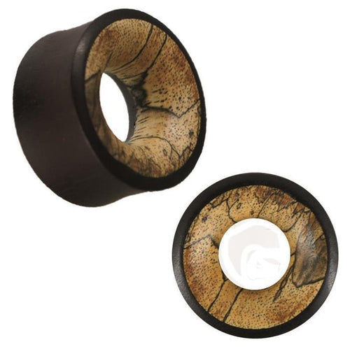 Holz Tunnel Eisenholz schwarz Tamarindenholz Inlay hell Maserung Tribal Piercing