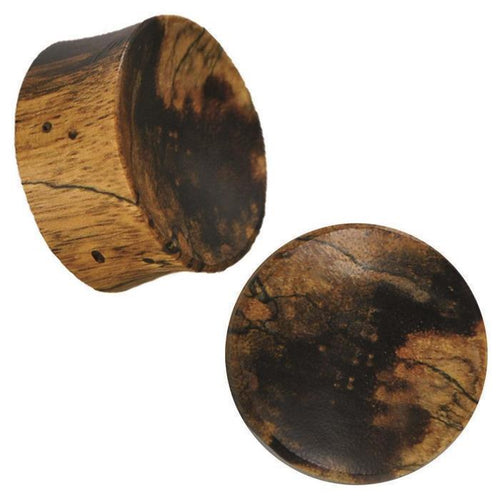 Plug Holz hell dunkel gemasert Linien Flecken konkav Tribal Piercing
