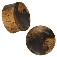 Load image into Gallery viewer, Plug Holz hell dunkel gemasert Linien Flecken konkav Tribal Piercing
