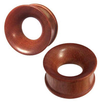 Load image into Gallery viewer, Flesh Tunnel Rosenholz braun Rotstich ribbed Holz
