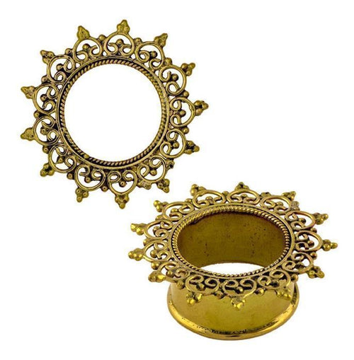 Brass Tunnel Seil Spiralbögen Spitzen Punkte antik gold nickelfrei Plug Messing Expander Ohrschmuck