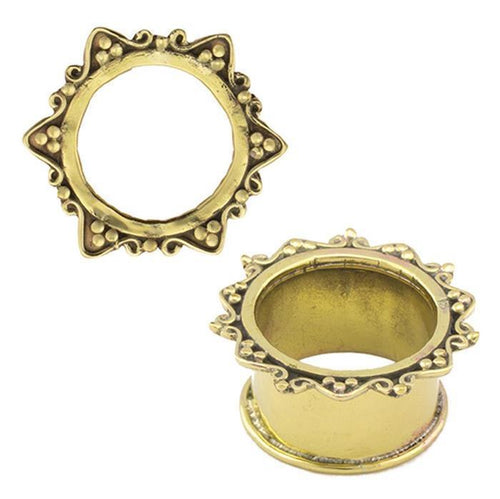 Brass Tunnel Spitzbögen drei Punkte antik gold nickelfrei Plug Messing Expander Schmuck