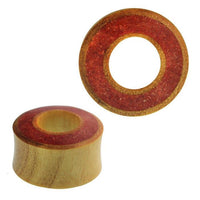 Load image into Gallery viewer, Tunnel Jackfrucht Holz Rim breit crushed roter Stein double flared Handarbeit
