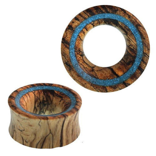 Tunnel Tamarindenholz crushed Türkis Rim dünn double flared Handarbeit