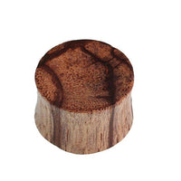 Load image into Gallery viewer, Holz Plug Zebraholz konkav Maserung braun hell dunkel
