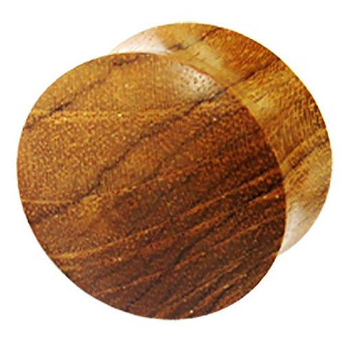 Holz Plug Teakholz braun Naturmaserung handgeschnitzt
