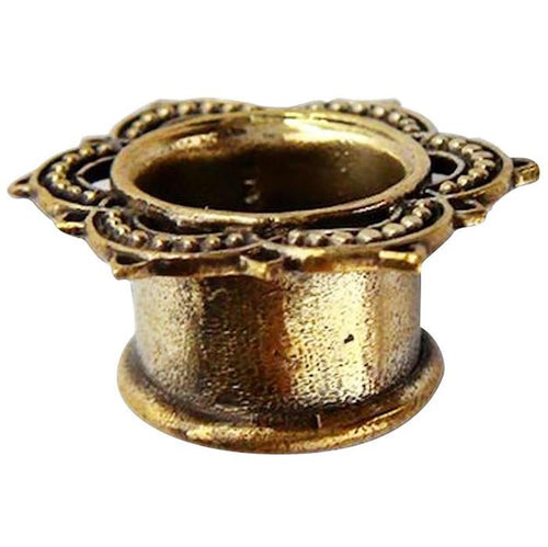 Brass Tunnel Lotus Blume antique Finish gold Plug