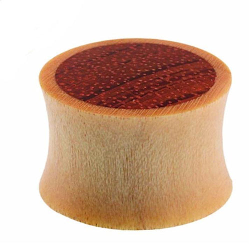 Tribal Teakholz Plug hell innen dunkel Holzplug handgeschnitzt Tunnel Ohrstecker Expander