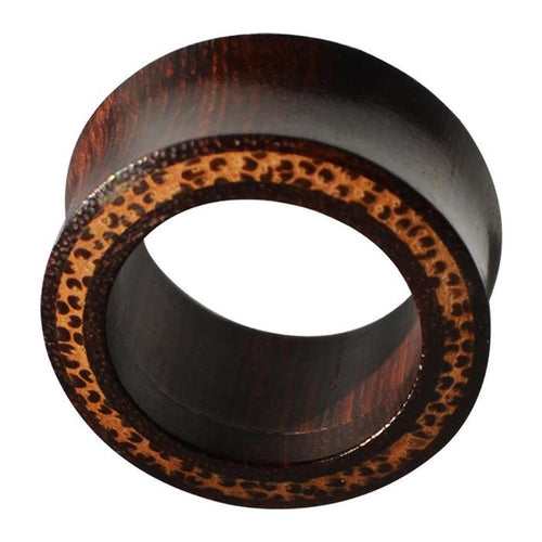 Holz Flesh Tunnel Kokosholz Inlay Tamarindenholz braun